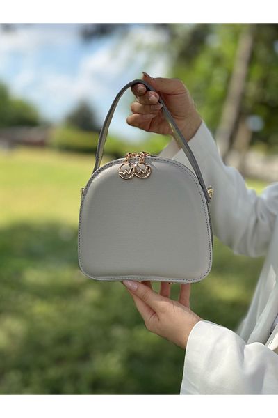 DEV 3 ADAM Nçs Light Gray Compartment Adjustable Strap Stylish Box Model Women's Cross Shoulder and Handbag Bag
