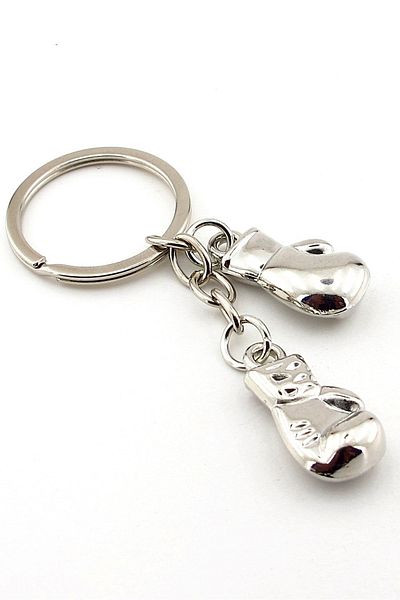 Solfera Boxing Gloves Fitness Kick Boxing Silver Color Metal Keychain Kc356