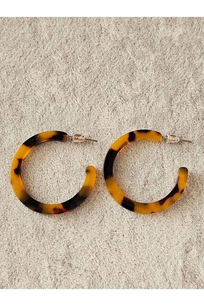 SiestaAccessories Patterned Thin Acrylic Hoop Earrings