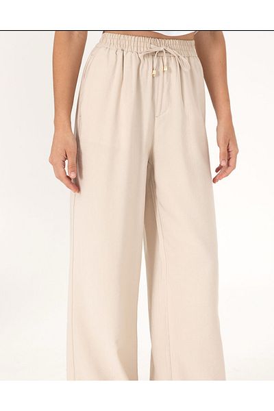 U.S. Polo Assn. U.S. Polo Assn. Ecru Women's Loose Fit Trousers Dmk.2107035Ecole.