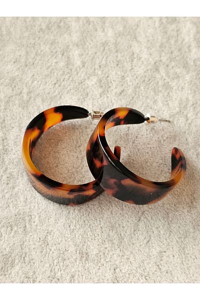 SiestaAccessories Leopard Pattern Acrylic Hoop Earrings