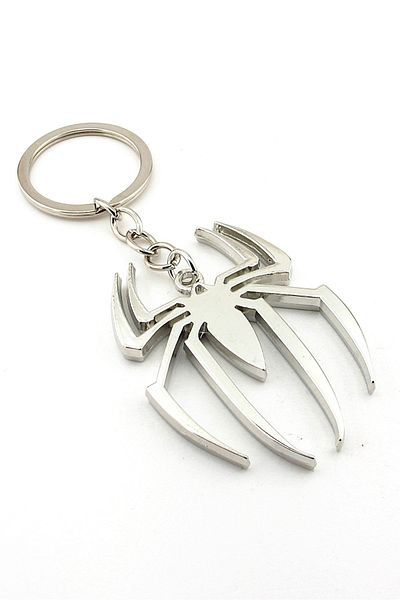 Solfera Spider Spiderman Comic Book Silver Color Metal Keychain Kc394
