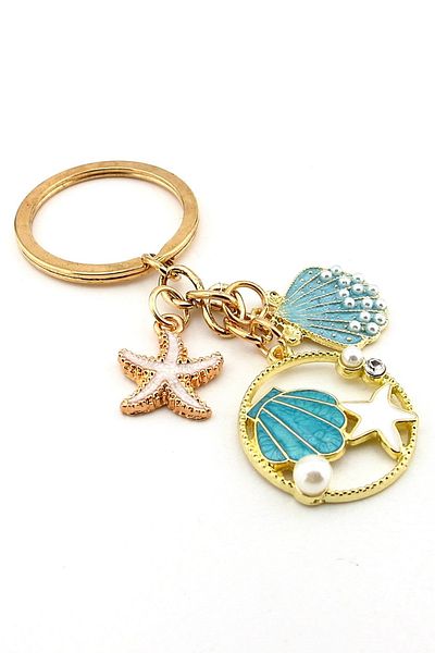 Solfera Beach Sea Creatures Sea Star Beach Summer Keychain Bag Ornament Charm Kc384
