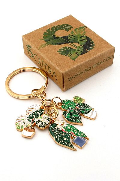 Solfera Salon Flowers Green Plant Flora Keychain Bag Ornament Charm Kc381