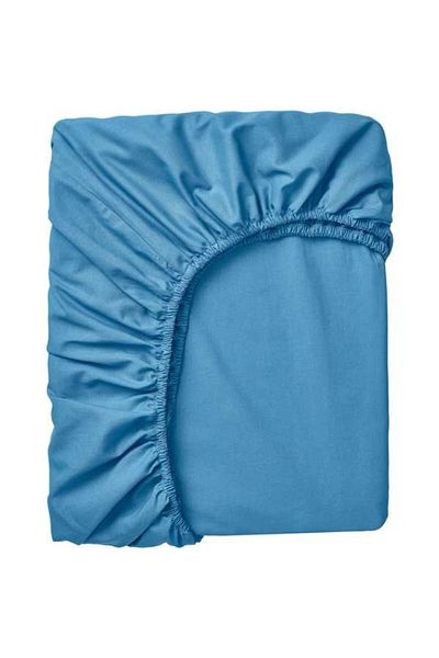 Mercaton Fitted Sheet, Cotton, Rigid Fabric, 140g/m2, 180 x 200 cm, Blue