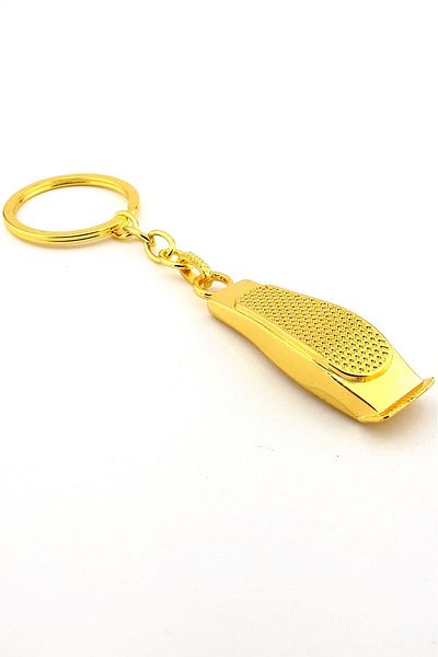 Solfera Barber Hairdresser Hair Shaver Shaped Yellow Metal Keychain Kc365