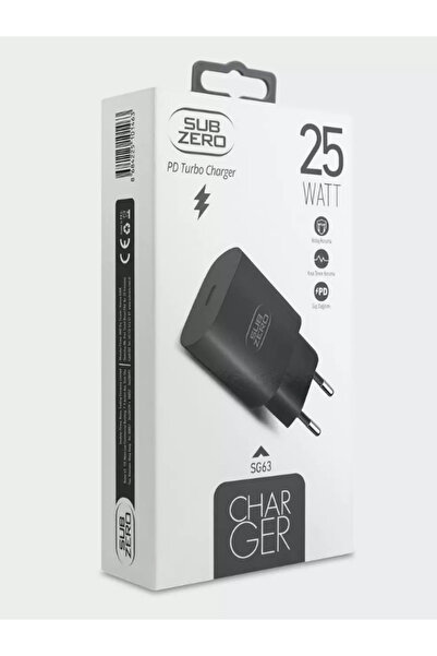 Subzero SG63 25W PD (Turbo) Type-C Ev Şarj Başlığı | Hızlı Şarj, CE Sertifikalı
