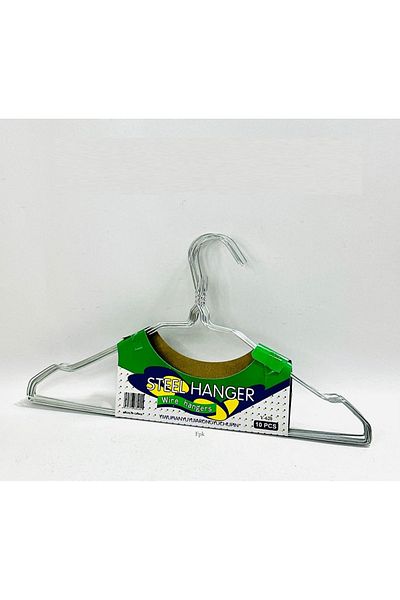 rexa Set of 10 High-Quality Silver Hangers