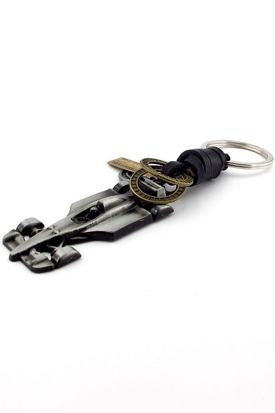 Solfera Formula 1 F1 Racing Car Speed Passion Leather Metal Keychain Kc341