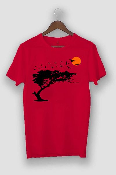 MARKATEM Nature Printed Crew Neck Comfortable Fit Oversize T-Shirt