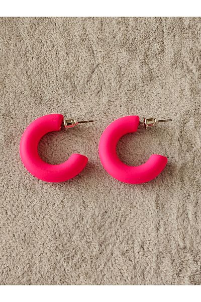 SiestaAccessories Pink Color Hoop Earrings
