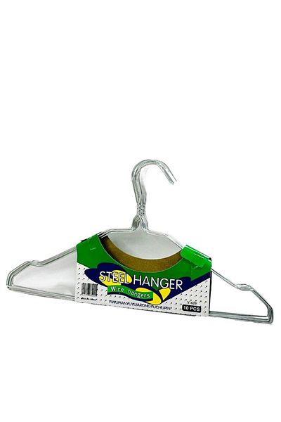 rexa Set of 10 High-Quality Silver Hangers