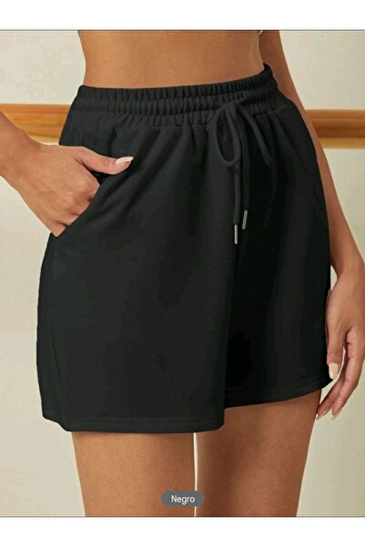 berfmoda SİYAH ŞORT MEVSİMLİK TER TUTMAZ TAM KALIP