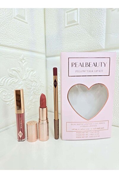 real beauty مجموعة أحمر الشفاه الفاخرة - 3 قطع لإطلالة جذابة تدوم طويلاً