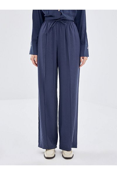 LC Waikiki Pantaloni Palazzo de damă, cu talie elastică, potrivire confortabilă