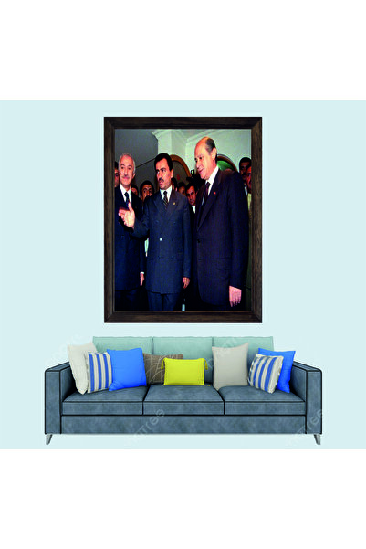 Lioncraft Ülkücü Lider Devlet Bahçeli ve Muhsin Yazıcıoğlu Çerçeveli Duvar Ta...