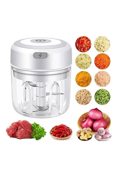 AcronicPro Mini Tocator de Legume si Fructe AcronicPro, Portabil, Incarcare USB, Usor de Folosit, Practic, Alb