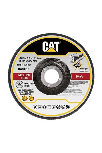 Caterpillar CAT DA10012 Abrasive Depressed Thick Metal Cutting Disc Ø115 4.5" x 3mm 10Pcs