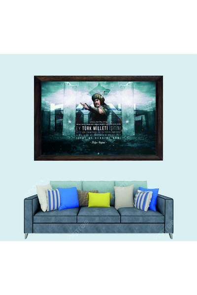 Lioncraft Bilge Kağan Türkçü Tasarım Çerçeveli Duvar Tablosu 20x30 cm