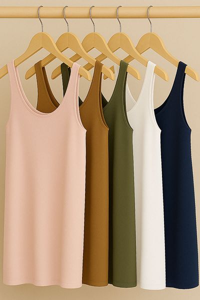 EFFE 5 Pieces Cotton Supreme Combed Cotton Strap Blouse