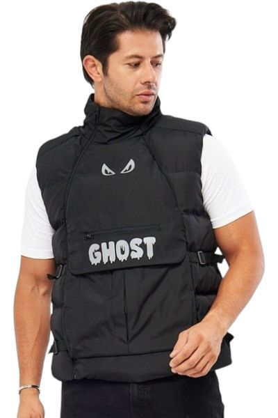 Star Fashion Men's thick vest with front pocket and side closure, multiple compartments