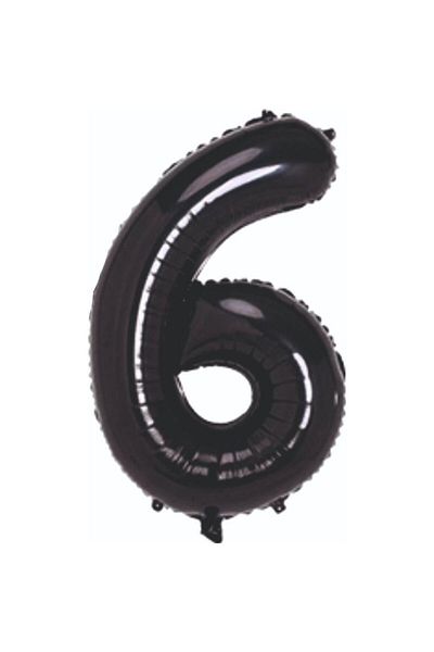PARTİMİO PARTİ MALZEMELERİ Number Foil Balloon Black Color 34'' (76cm)