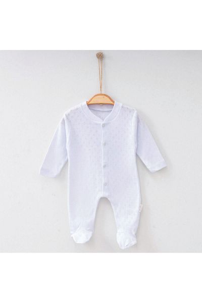 Nayinom Plain Unisex Baby Rompers with Baklava Pattern