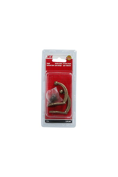 ACE 2-Piece Garment Hook Antique Brass