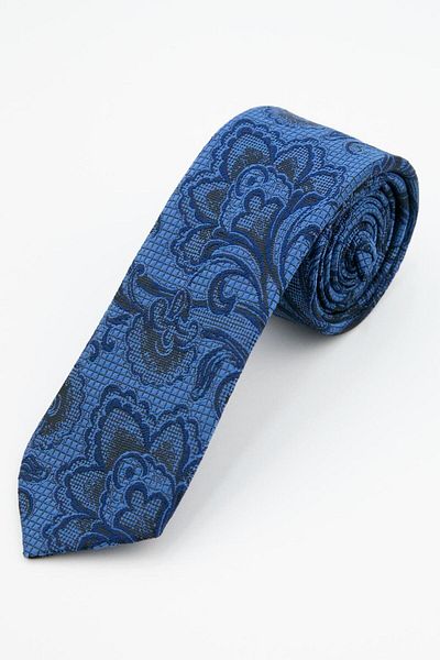 SIRRI Men's Baroque Patterned Tie and Handkerchief Set - Classic and Modern Touch (5.5X150Cm)
