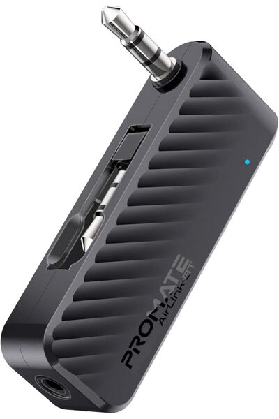 Promate AirLink-BT AUX to Bluetooth Audio Transmitter Adapter - Universal, In-Flight AUX, 10hr Playt