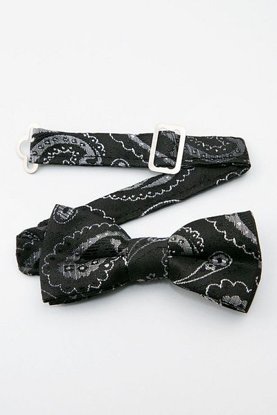SIRRI Black Paisley Patterned Bow Tie for Boys 2-13 Years - 4X9 cm