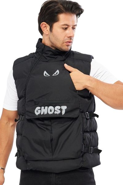 Star Fashion Men's thick vest with front pocket and side closure, multiple compartments