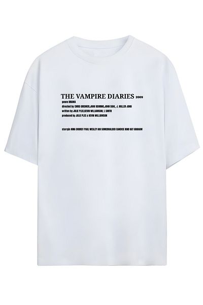 MAGORS The Vampire Diaries Unisex Oversize Cotton T-Shirt with Back and Chest Print