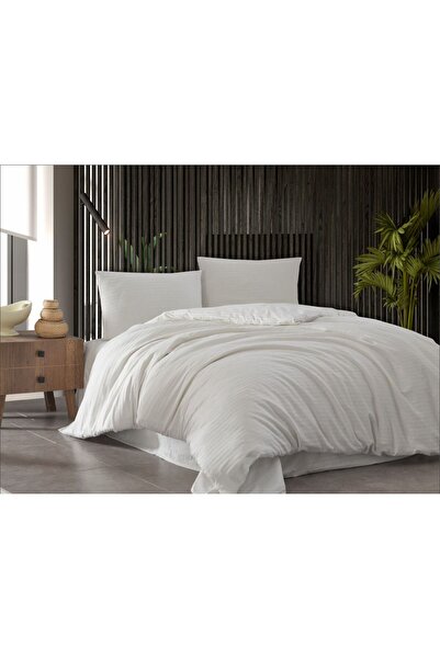 miruza ev tekstil طقم غطاء لحاف مزدوج من الساتان المخطط مجموعة Vip Miruza Col...