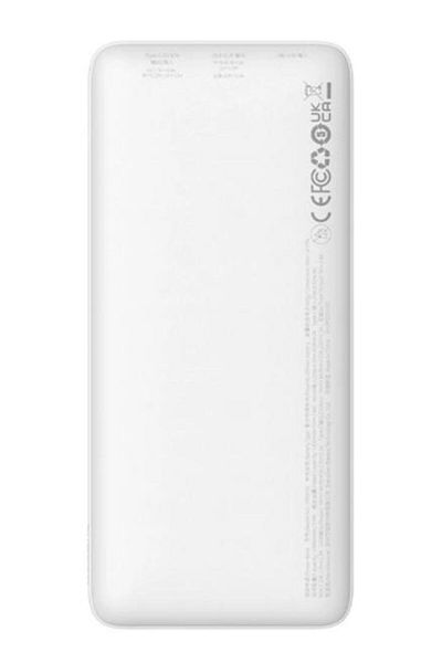 Baseus Baterie Externa Baseus Airpow, 10000mAh, 20W, QC + PD, 1 x USB-A - 1 x USB-C (Alb)