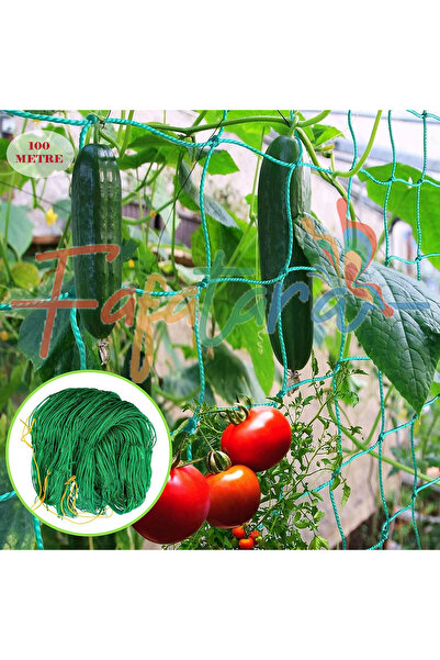 fafatara 100mx3m Bitki Sarma Ağı – 15x15 cm Gözlü Domates Salatalık Destek Filesi