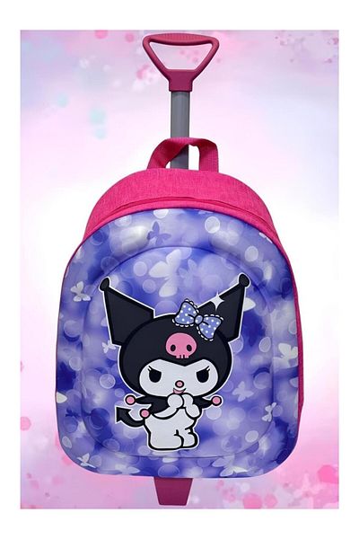 ergül çanta 2-6 ani Grădiniță Cute Kuromi 3D Eva Printed Valisă de călătorie și ghiozdan cu rachetă