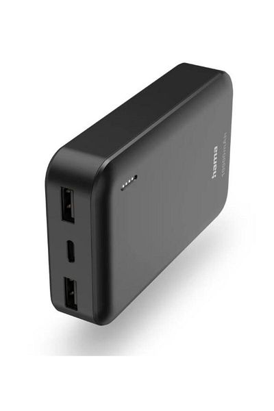 Hama Hama Pocket 10 external battery, 10000 mAh, 2x USB-A (Black)