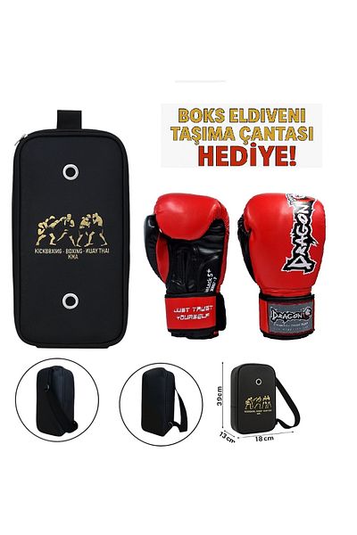 Dragondo Attack 5 + Boxing Gloves Kick Boxing Muay Thai Gloves and Gloves with Carry Bag