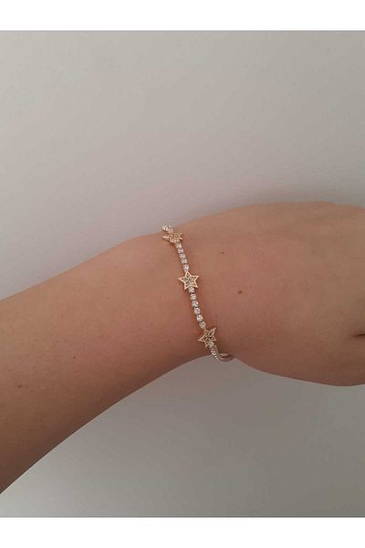 bijoux uniques Steel Gold Shooting Star Bracelet