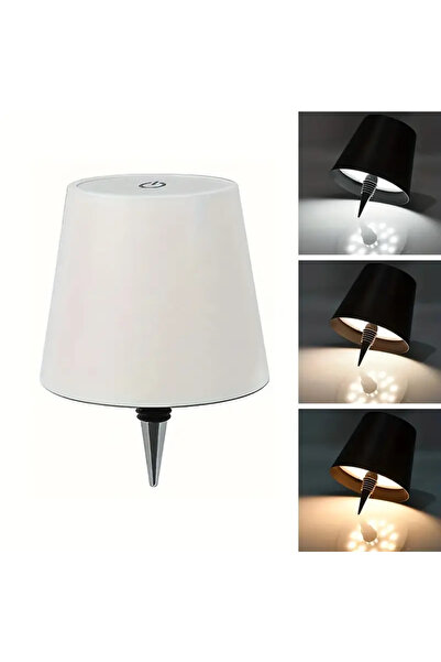 Mucha Kablosuz Şişe Işığı Şarj Edilebilir Dokunmatik LED Masa Lambası, 3 Renk...