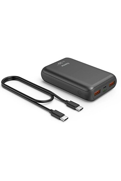 Hama External battery HAMA PD10-HD Power Pack 201662, 10000 mAh, 2x USB-A, 1x USB-C, Quick Charging (Grey)