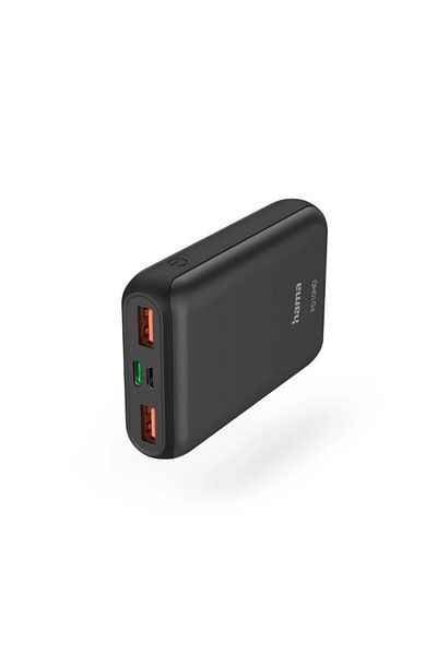 Hama External battery HAMA PD10-HD Power Pack 201662, 10000 mAh, 2x USB-A, 1x USB-C, Quick Charging (Grey)