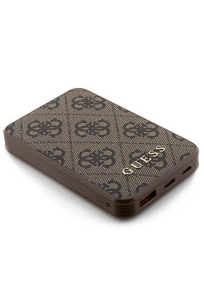Guess Guess external battery, 5000mAh, 15W, 1xUSB, 1xUSB-C, 1xMicroUSB, Battery indicator (Brown)