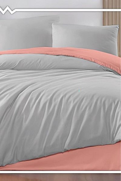 Çeyiz Diyarı Onur Double Duvet Cover Set with Elastic Sheet Powder Gray