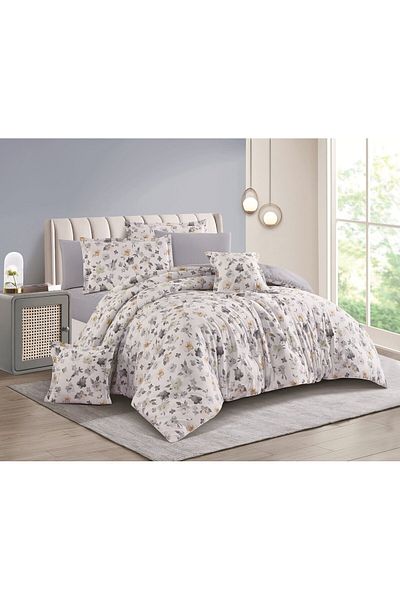 Levore Evelyne-051 4-piece comforter set, 100% cotton, double, with a modern and distinctive pattern.