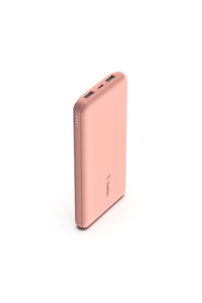Belkin Εξωτερική μπαταρία Belkin, 10000 mAh, Type-C/USB, 15W, καλώδιο 15 cm (ροζ)