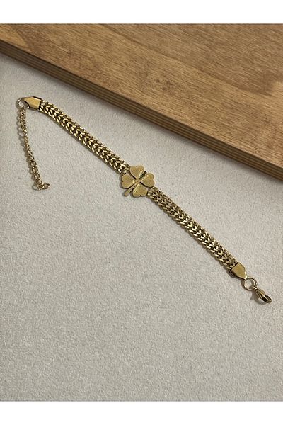 Rupen Kraft 316 L Surgical Steel Clover Model Stainless Tarnish Free Steel Bracelet
