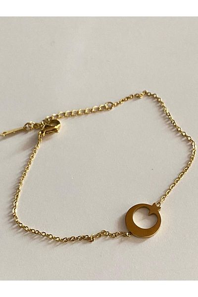 bijoux uniques Steel Gold Moon&Star Bracelet