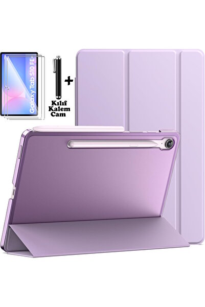 m.tk moveteck Samsung Galaxy S10 Fe Plus 13.1 inç Kılıf Smart Akıllı Uyku Modlu 360 Kapak+Ekran Koruyucu Cam+Kalem